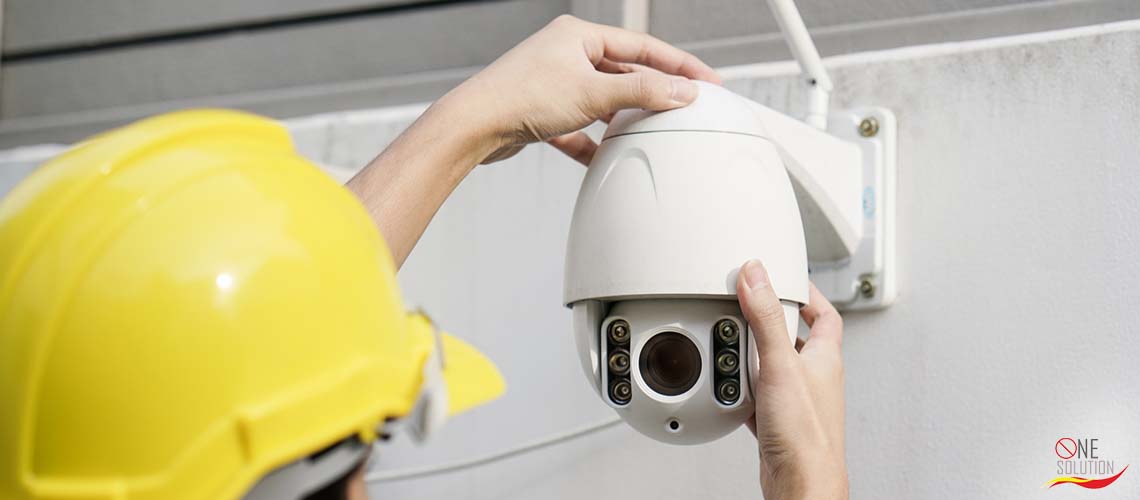 a person installing CCTV camera in singapore